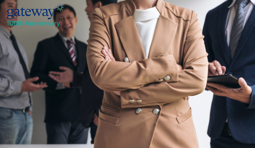 woman leader crossing arms